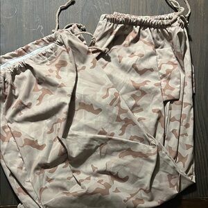 SHEIN Beige and Light Brown Camo Track Joggers